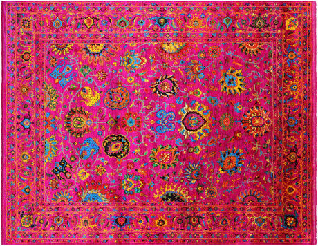 Pink Persian Tabriz Hand Knotted 100% Silk Rug - Manhattan Rugs