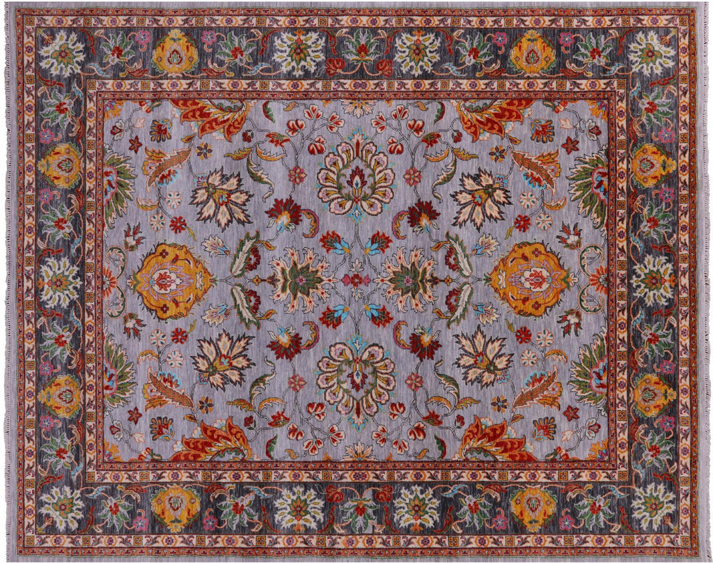 Grey Persian Tabriz Hand-Knotted Wool Rug - Manhattan Rugs