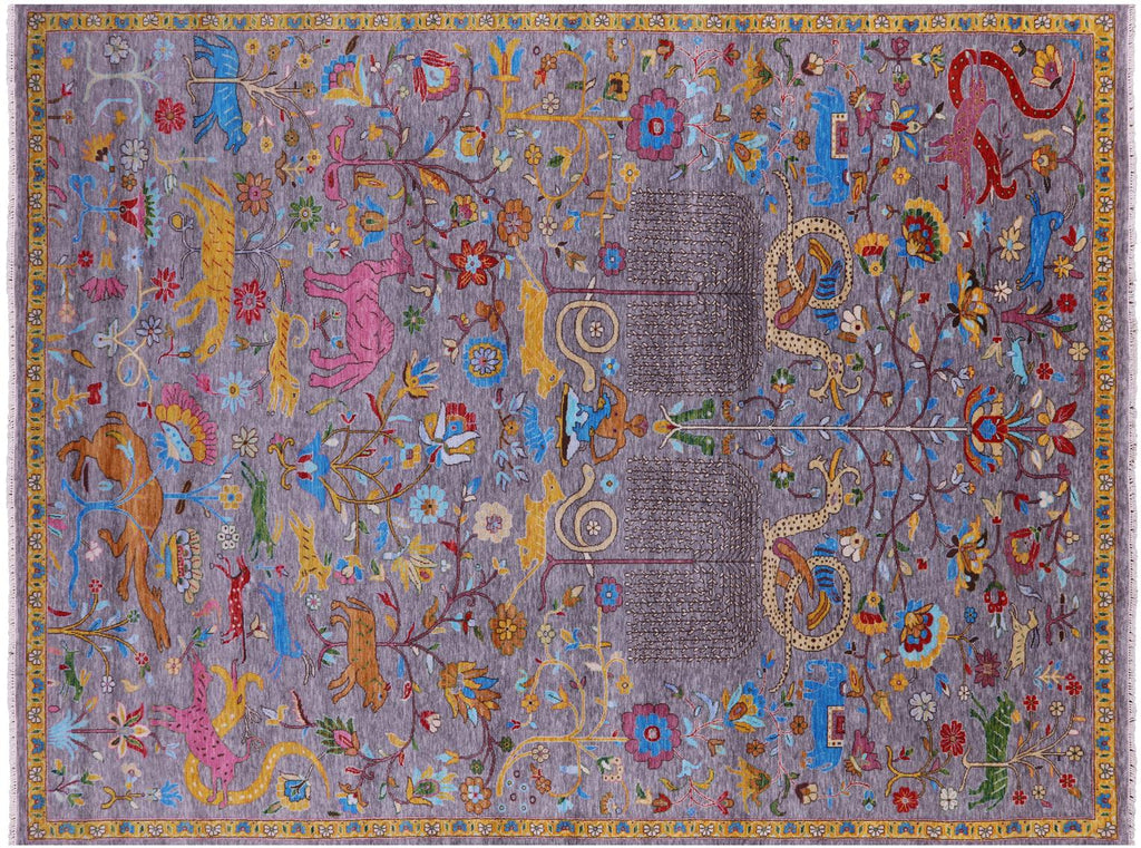 Grey Persian Gabbeh Tribal Handmade Wool Rug - Manhattan Rugs