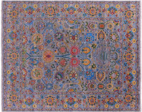 Grey Persian Tabriz Hand-Knotted Wool Rug - Manhattan Rugs