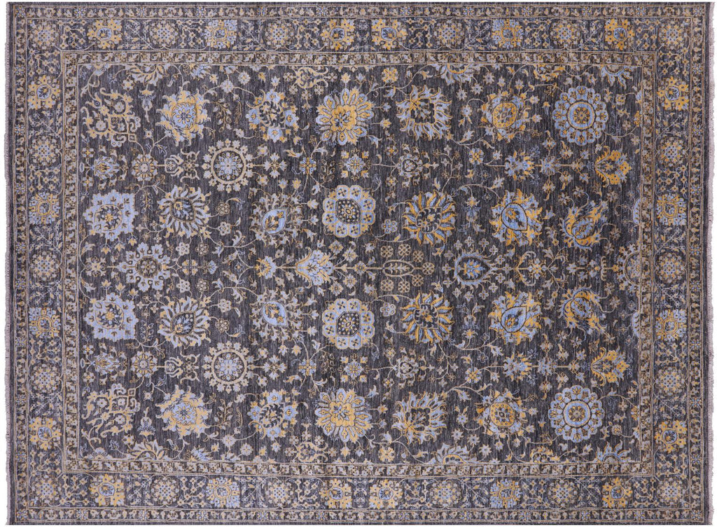Grey Persian Tabriz Hand-Knotted Wool & Silk Rug - Manhattan Rugs