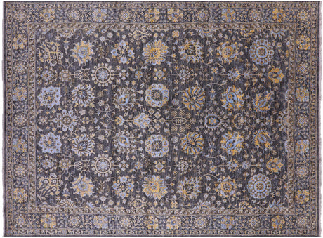 Grey Persian Tabriz Hand-Knotted Wool & Silk Rug - Manhattan Rugs