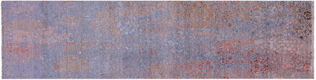 Grey Runner Persian Tabriz Handmade Wool & Silk Rug - Manhattan Rugs