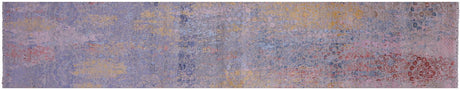 Grey Runner Persian Tabriz Handmade Wool & Silk Rug - Manhattan Rugs