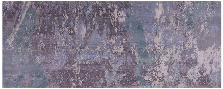 Runner Abstract Handmade Wool & Silk Rug - Manhattan Rugs