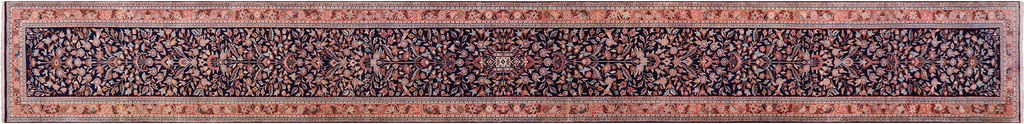Blue Runner Heriz Serapi Hand-Knotted Wool Rug - Manhattan Rugs