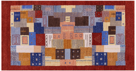 Tribal Persian Gabbeh Handmade Wool Rug - Manhattan Rugs