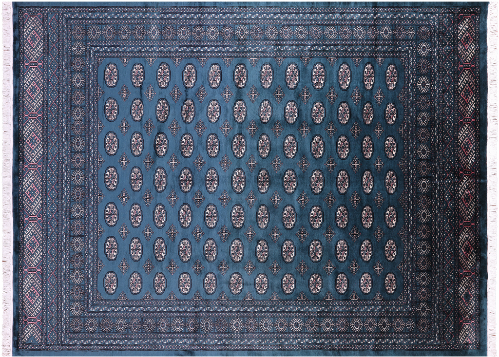 Green Silky Bokhara Handmade Rug - Manhattan Rugs