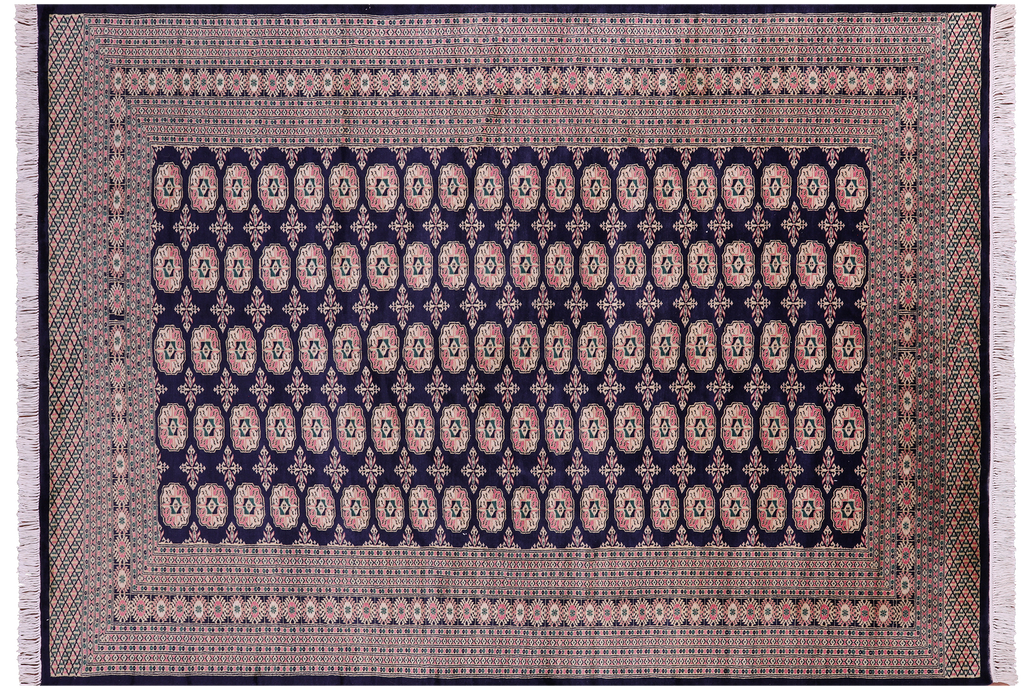 Blue Silky Bokhara Hand Knotted Wool Rug - Manhattan Rugs