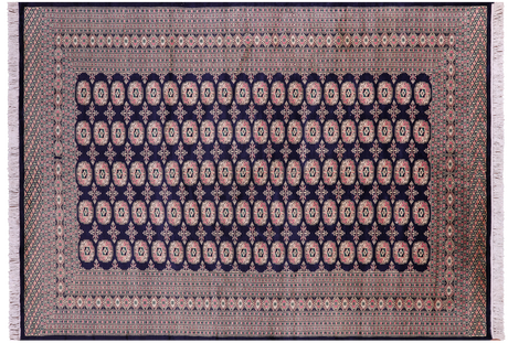 Blue Silky Bokhara Hand Knotted Wool Rug - Manhattan Rugs