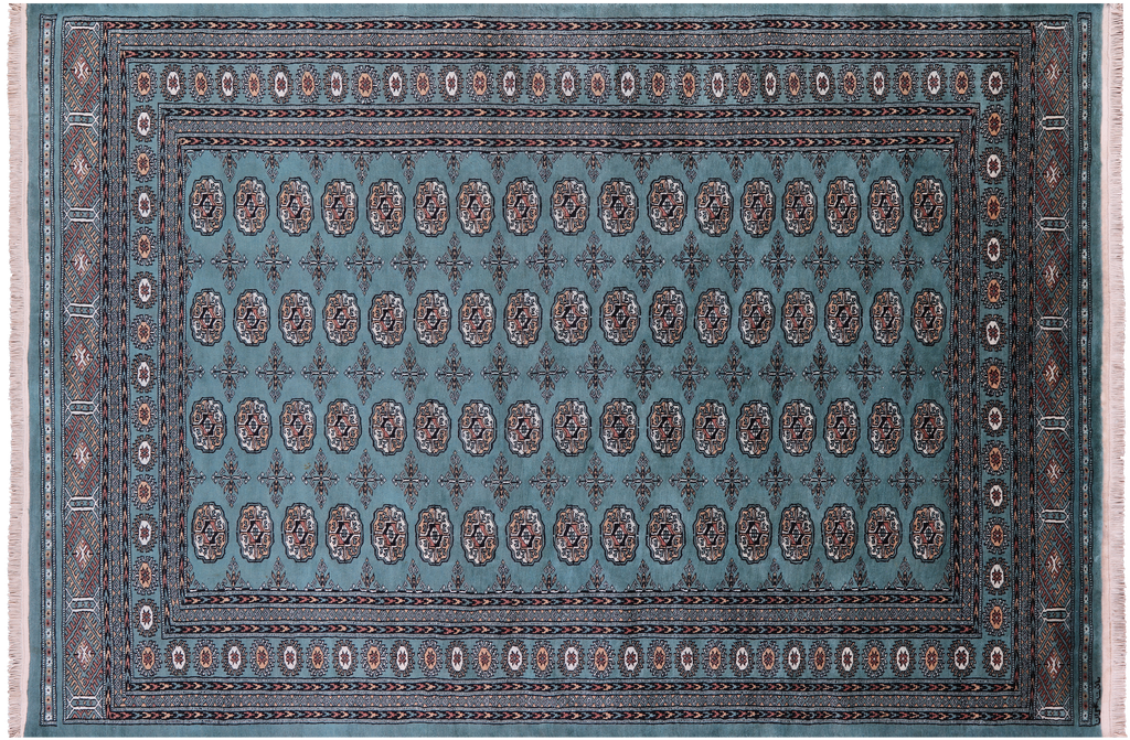 Green Signed Silky Bokhara Handmade Wool Rug - Manhattan Rugs