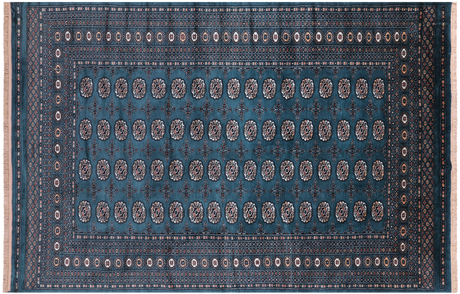 Green Signed Silky Bokhara Hand-Knotted Wool Rug - Manhattan Rugs