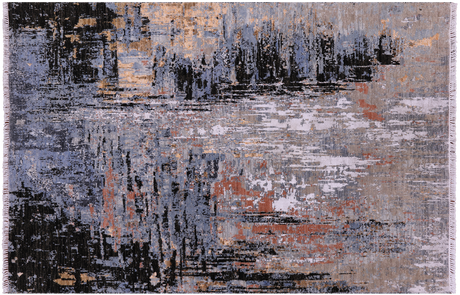 Wool & Silk Abstract Hand Knotted Rug - Manhattan Rugs