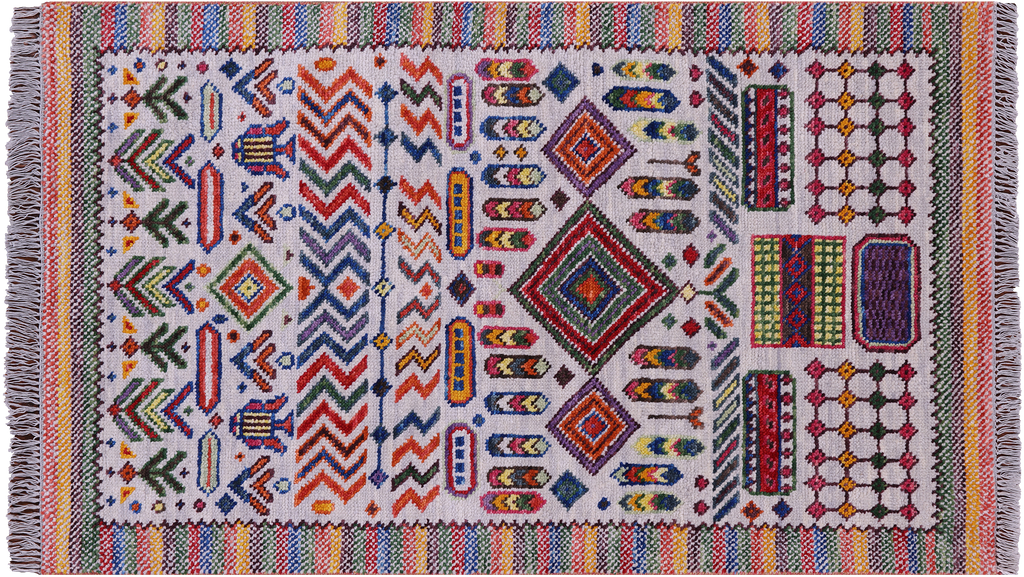 Grey Hand Knotted Moroccan Wool Rug - Manhattan Rugs