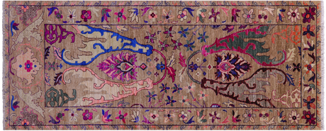 Runner Persian Heriz Serapi Hand-Knotted Wool & Silk Rug - Manhattan Rugs