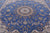 Blue 10' Square Persian Nain Hand Knotted Wool & Silk Rug - Q23600