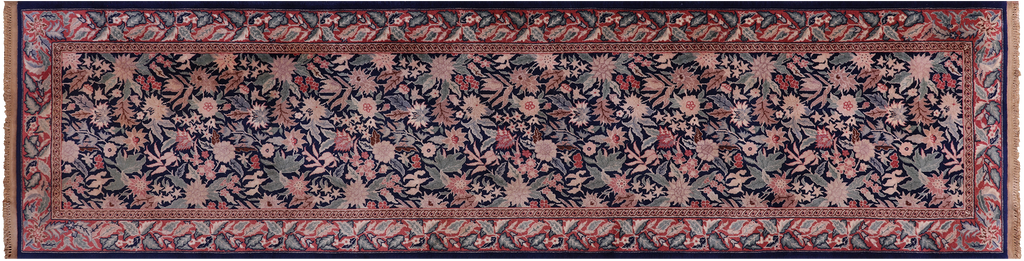 Blue Turkish Oushak Hand Knotted Rug 2' 7" X 9' 11" - Q23603