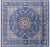 Blue 8' Square Persian Nain Hand Knotted Wool & Silk Rug - Q23608