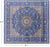 Blue 8' Square Persian Nain Hand Knotted Wool & Silk Rug - Q23608