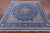 Blue 8' Square Persian Nain Hand Knotted Wool & Silk Rug - Q23608