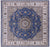 Blue 9' Square Persian Nain Handmade Wool & Silk Rug - Q23610