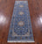 Blue 2' 8" X 8' 1" Persian Nain Hand Knotted Wool & Silk Runner Rug - Q23618