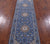 Blue 2' 8" X 8' 1" Persian Nain Hand Knotted Wool & Silk Runner Rug - Q23618