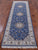 Blue 2' 7" X 8' 2" Persian Nain Handmade Wool & Silk Runner Rug - Q23619