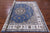 Blue 8' Square Persian Nain Handmade Wool & Silk Rug - Q23627