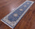 Blue 2' 6" X 14' 0" Persian Nain Hand Knotted Wool & Silk Runner Rug - Q23631