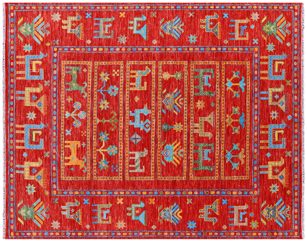8' 0" X 10' 1" Tribal Persian Gabbeh Hand Knotted Wool Rug - Q23638