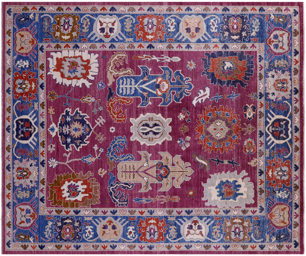 Purple Persian Fine Serapi Handmade Wool Rug 8' 3" X 9' 9" - Q23642