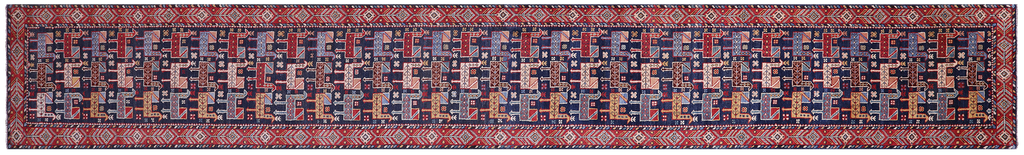 Tribal Persian Gabbeh Hand-Knotted Wool Rug 2' 7" X 19' 0" - Q23645