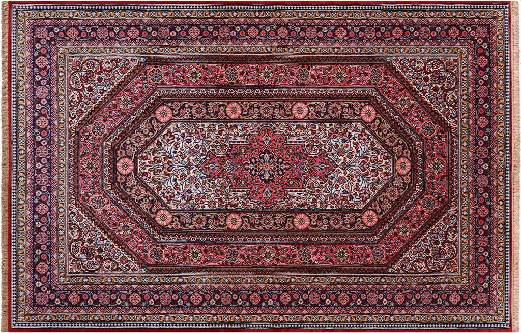 4' 10" X 7' 7" Persian Qum Handmade Wool Rug - Q23648