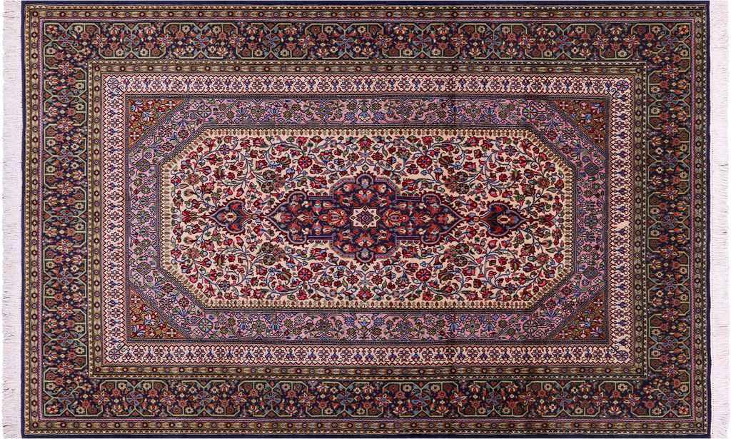 Persian Qum Handmade Wool Rug 4' 10" X 7' 1" - Q23652