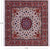 5' Square High End Persian Tabriz Handmade Wool & Silk Rug - Q23656
