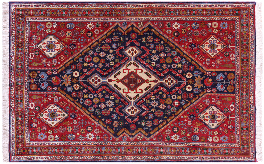 3' 4" X 5' 1" Persian Kashkuli Hand Knotted Wool Rug - Q23658