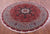 8' Round Persian Tabriz Hand Knotted Wool & Silk Rug - Q23665