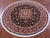 Black 5' Round Persian Tabriz Hand Knotted Wool & Silk Rug - Q23666