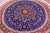 7' Round Persian Qum Hand Knotted 100% Silk Rug - Q23668