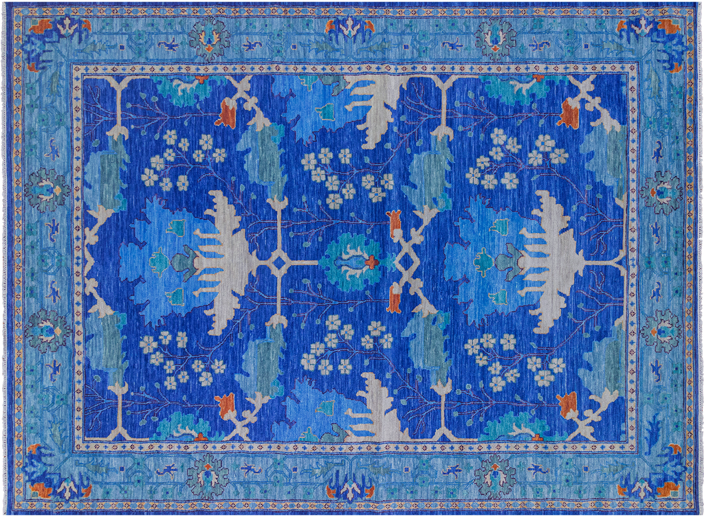 Blue 10' 3" X 14' 0" William Morris Handmade Wool Rug - Q23681