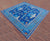 Blue 12' Square William Morris Handmade Wool Rug - Q23690