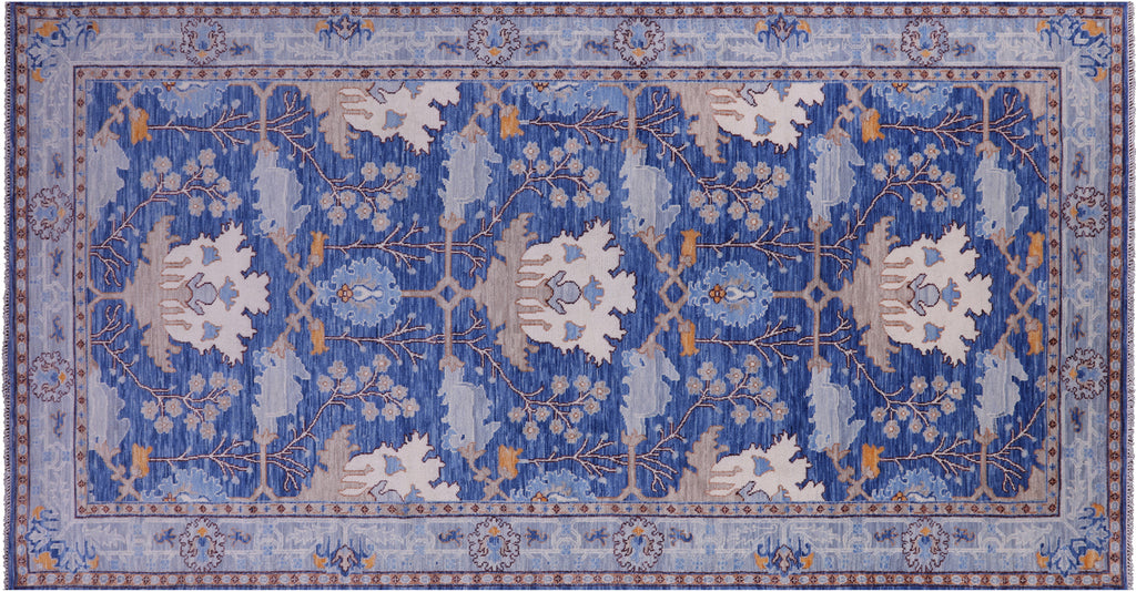 Blue Hand Knotted Wool William Morris Rug 7' 11" X 16' 2" - Q23695