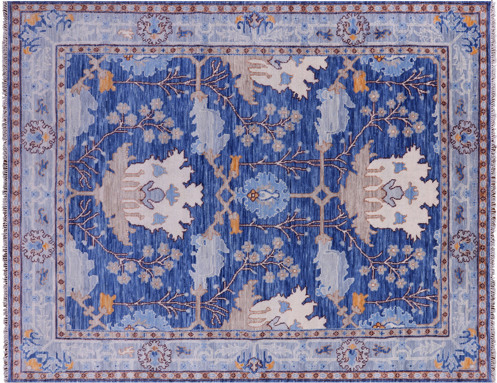 Blue William Morris Handmade Wool Rug 9' 1" X 12' 5" - Q23697