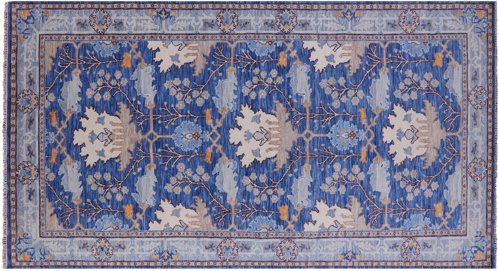 Blue William Morris Hand Knotted Wool Rug 7' 1" X 14' 3" - Q23700