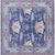 Blue 9' Square William Morris Hand Knotted Wool Rug - Q23705