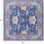 Blue 9' Square William Morris Hand Knotted Wool Rug - Q23705