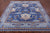 Blue 9' Square William Morris Hand Knotted Wool Rug - Q23705