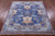 Blue 6' Square William Morris Handmade Wool Rug - Q23708