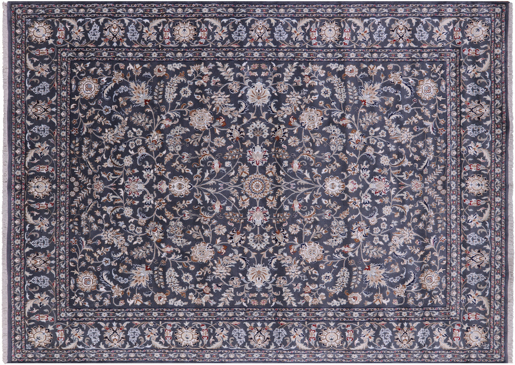 Grey Persian Nain Handmade Wool & Silk Rug 8' 0" X 10' 1" - Q23730